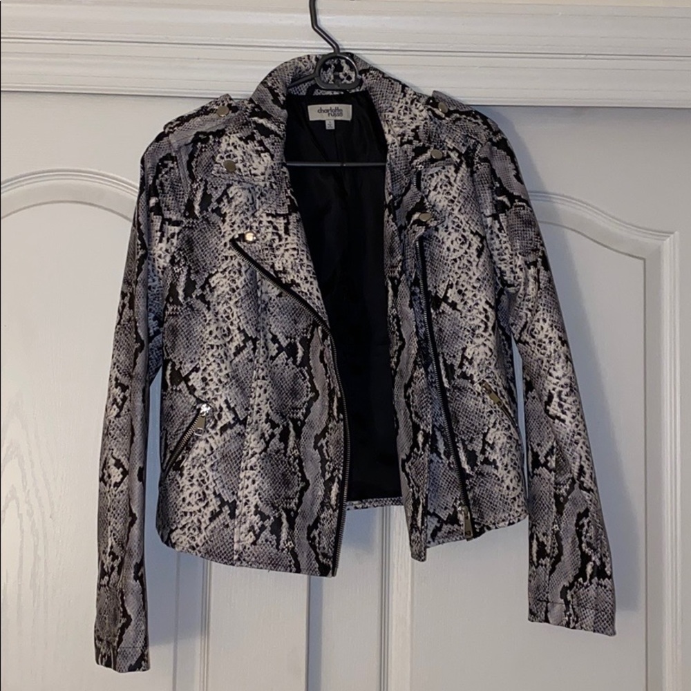 Charlotte Russe Snakeskin Faux Leather Jacket